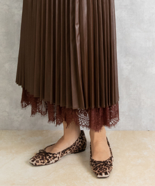 RANDA（ランダ）の「ソフトスクエアトゥリボンフラットパンプス（パンプス・レディース・レオパード/ブラック/ブラウン/ピンク/その他・22.5/23/23.5/24/24.5/25/25.5/22）」の14枚目の写真