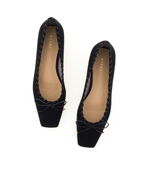 RANDA（ランダ）の「ソフトスクエアトゥリボンフラットパンプス（パンプス・レディース・レオパード/ブラック/ブラウン/ピンク/その他・22.5/23/23.5/24/24.5/25/25.5/22）」の20枚目の写真