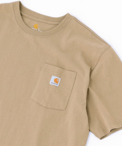 Carhartt（カーハート）の「carhartt/カーハート ロゴ ポケットビッグシルエット半袖Tシャツ Workwear Pocket Short-Sleeve T-Shirts（Tシャツ/カットソー・メンズ・ベージュ/オリーブ/ホワイト/ブルー系その他3/グレー系その他/ブラック/ワイン/ブラウン系その他/ネイビー/ヘザーグレー/ブルー系その他2/ダークブラウン・L/S/XL/M）」の7枚目の写真