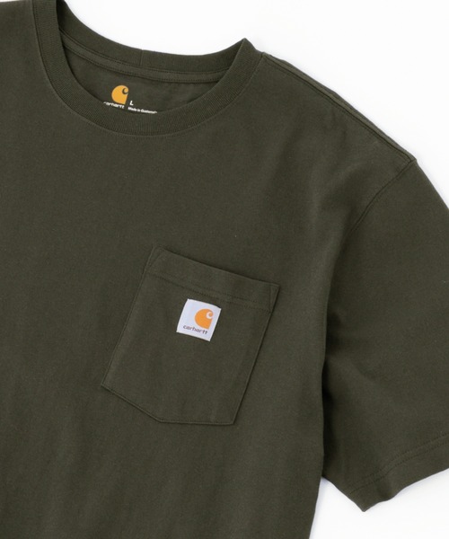 Carhartt（カーハート）の「carhartt/カーハート ロゴ ポケットビッグシルエット半袖Tシャツ Workwear Pocket Short-Sleeve T-Shirts（Tシャツ/カットソー・メンズ・ベージュ/オリーブ/ホワイト/ブルー系その他3/グレー系その他/ブラック/ワイン/ブラウン系その他/ネイビー/ヘザーグレー/ブルー系その他2/ダークブラウン・L/S/XL/M）」の8枚目の写真