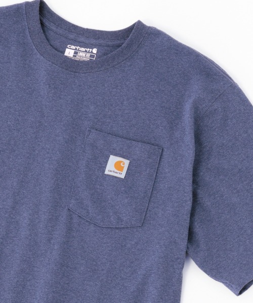 Carhartt（カーハート）の「carhartt/カーハート ロゴ ポケットビッグシルエット半袖Tシャツ Workwear Pocket Short-Sleeve T-Shirts（Tシャツ/カットソー・メンズ・ベージュ/オリーブ/ホワイト/ブルー系その他3/グレー系その他/ブラック/ワイン/ブラウン系その他/ネイビー/ヘザーグレー/ブルー系その他2/ダークブラウン・L/S/XL/M）」の10枚目の写真