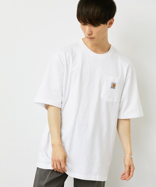 Carhartt（カーハート）の「carhartt/カーハート ロゴ ポケットビッグシルエット半袖Tシャツ Workwear Pocket Short-Sleeve T-Shirts（Tシャツ/カットソー・メンズ・ベージュ/オリーブ/ホワイト/ブルー系その他3/グレー系その他/ブラック/ワイン/ブラウン系その他/ネイビー/ヘザーグレー/ブルー系その他2/ダークブラウン・L/S/XL/M）」の19枚目の写真