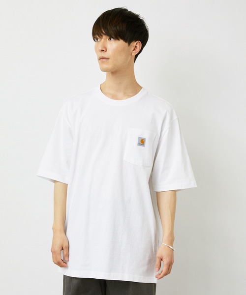 Carhartt（カーハート）の「carhartt/カーハート ロゴ ポケットビッグシルエット半袖Tシャツ Workwear Pocket Short-Sleeve T-Shirts（Tシャツ/カットソー・メンズ・ベージュ/オリーブ/ホワイト/ブルー系その他3/グレー系その他/ブラック/ワイン/ブラウン系その他/ネイビー/ヘザーグレー/ブルー系その他2/ダークブラウン・L/S/XL/M）」の20枚目の写真