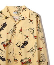 schott（ショット）の「Schott/ショット/HAWAIIAN LS SHIRT TATTOO/ハワイアンシャツ タトゥー（シャツ/ブラウス・レディース）」