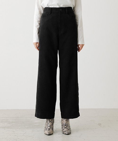 AZUL by moussy(アズールバイマウジー)の「SOFT CORDUROY WIDE PANTS/ソフトコーデュロイワイドパンツ(その他パンツ・レディース・カーキ/ブラック/ライトベージュ・SMALL/MEDIUM)」の12枚目の写真