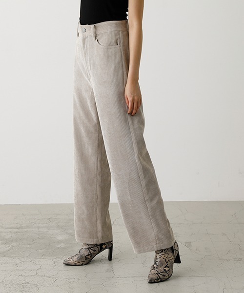 AZUL by moussy(アズールバイマウジー)の「SOFT CORDUROY WIDE PANTS/ソフトコーデュロイワイドパンツ(その他パンツ・レディース・カーキ/ブラック/ライトベージュ・SMALL/MEDIUM)」の18枚目の写真