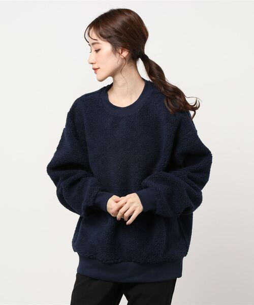Mag.（マグ）の「ボア　BIGシルエットプルオーバー（スウェット・レディース・ブラック/ネイビー・MEDIUM/LARGE）」の2枚目の写真