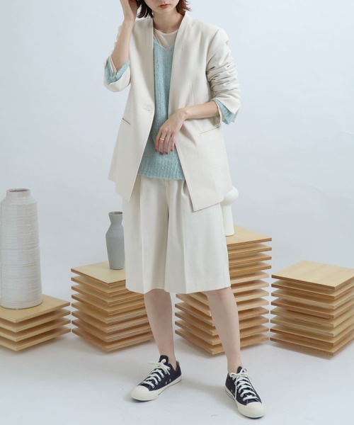 SENSE OF PLACE by URBAN RESEARCH（センスオブプレイスバイアーバンリサーチ）の「サキソニータックキュロットパンツ（その他パンツ・レディース・ライトカーキ/アイボリー/ブラウン/ブラック・FREE）」の2枚目の写真