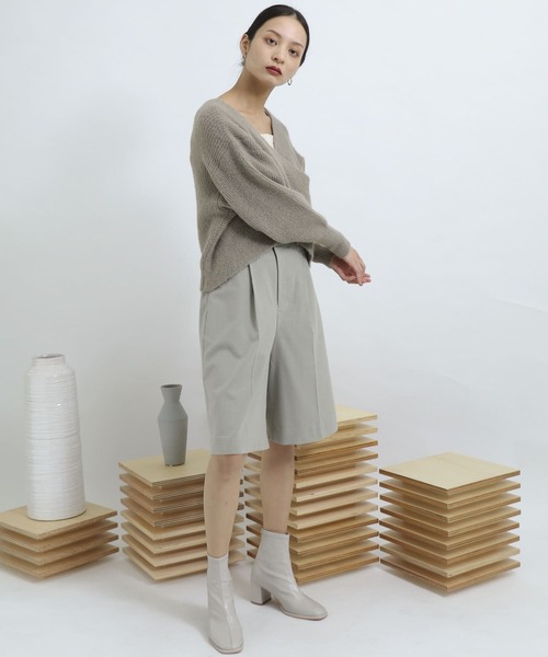 SENSE OF PLACE by URBAN RESEARCH（センスオブプレイスバイアーバンリサーチ）の「サキソニータックキュロットパンツ（その他パンツ・レディース・ライトカーキ/アイボリー/ブラウン/ブラック・FREE）」の5枚目の写真