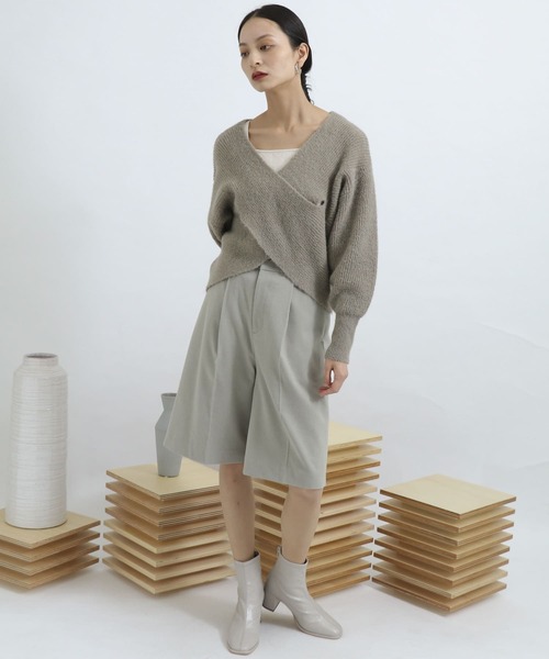 SENSE OF PLACE by URBAN RESEARCH（センスオブプレイスバイアーバンリサーチ）の「サキソニータックキュロットパンツ（その他パンツ・レディース・ライトカーキ/アイボリー/ブラウン/ブラック・FREE）」の6枚目の写真