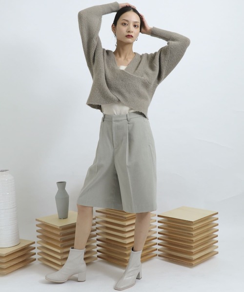 SENSE OF PLACE by URBAN RESEARCH（センスオブプレイスバイアーバンリサーチ）の「サキソニータックキュロットパンツ（その他パンツ・レディース・ライトカーキ/アイボリー/ブラウン/ブラック・FREE）」の7枚目の写真