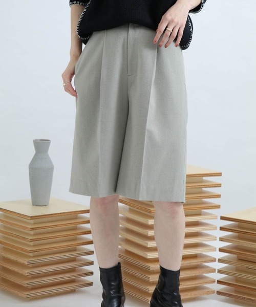 SENSE OF PLACE by URBAN RESEARCH（センスオブプレイスバイアーバンリサーチ）の「サキソニータックキュロットパンツ（その他パンツ・レディース・ライトカーキ/アイボリー/ブラウン/ブラック・FREE）」の11枚目の写真