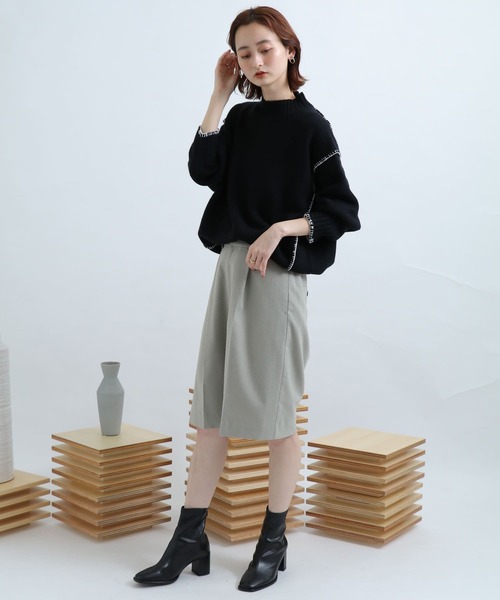 SENSE OF PLACE by URBAN RESEARCH（センスオブプレイスバイアーバンリサーチ）の「サキソニータックキュロットパンツ（その他パンツ・レディース・ライトカーキ/アイボリー/ブラウン/ブラック・FREE）」の17枚目の写真