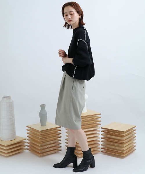 SENSE OF PLACE by URBAN RESEARCH（センスオブプレイスバイアーバンリサーチ）の「サキソニータックキュロットパンツ（その他パンツ・レディース・ライトカーキ/アイボリー/ブラウン/ブラック・FREE）」の18枚目の写真