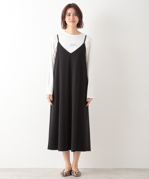 LEPSIM（レプシィム）の「ロングVキャミワンピース　924785（ワンピース・レディース・ブラック/モカ/グレイッシュベージュ・FREE）」の4枚目の写真