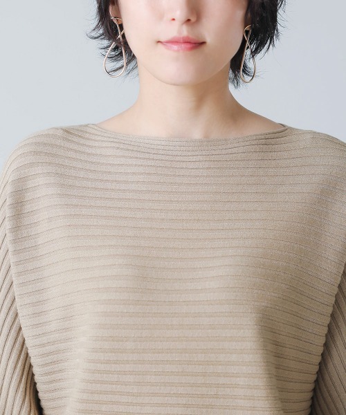 Bou Jeloud（ブージュルード）の「ドルマン横リブプルオーバー（ニット/セーター・レディース・チャコールグレー/ブラック/ベージュ/ブルー・FREE）」の8枚目の写真