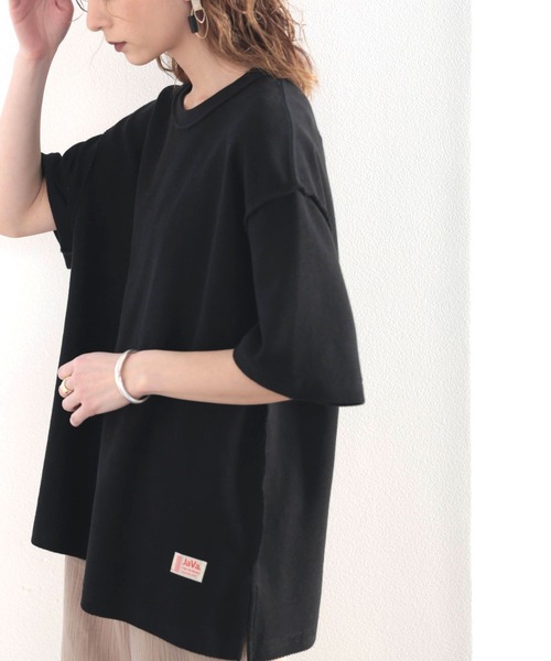 Java(ジャバ)の「《JaVaジャバ コラボ》キッズ ふわり滑らか♪USAコットンパイル地 Tシャツ(Tシャツ/カットソー・キッズ・グレイッシュベージュ/ブラック/ホワイト/グレー・130/140/150/160)」の6枚目の写真