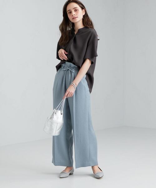 アニュアンス　スプレッドフレアブラウス　グリーン セール】スプレッドフレアブラウス（シャツ/ブラウス）｜anuans（ア