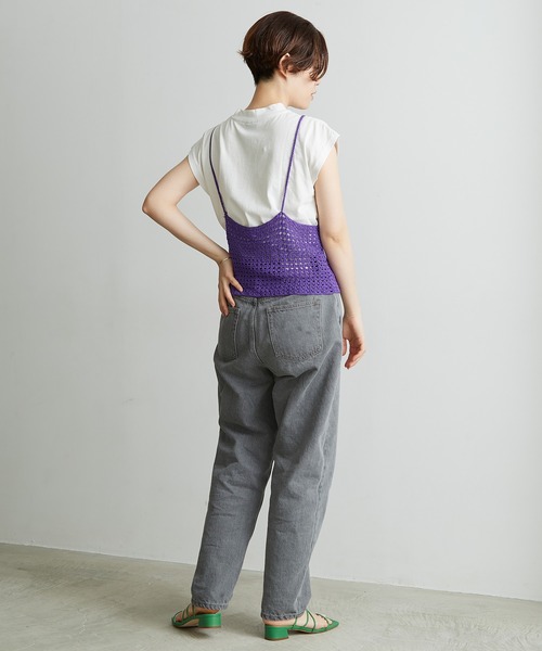 nitca（ニトカ）の「Linen手編みかぎ針ニットキャミ（キャミソール・レディース・ベージュ/パープル/ブラック・FREE）」の11枚目の写真