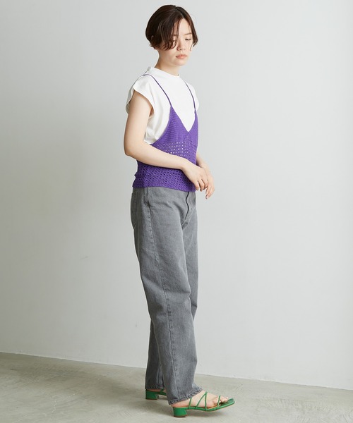 nitca（ニトカ）の「Linen手編みかぎ針ニットキャミ（キャミソール・レディース・ベージュ/パープル/ブラック・FREE）」の10枚目の写真