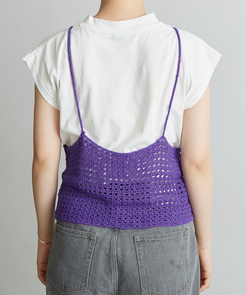 nitca（ニトカ）の「Linen手編みかぎ針ニットキャミ（キャミソール・レディース・ベージュ/パープル/ブラック・FREE）」の13枚目の写真