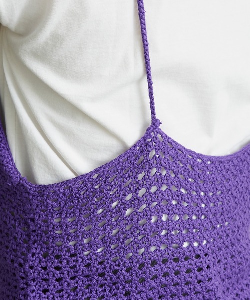 nitca（ニトカ）の「Linen手編みかぎ針ニットキャミ（キャミソール・レディース・ベージュ/パープル/ブラック・FREE）」の15枚目の写真
