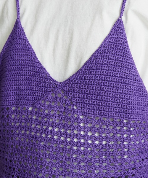 nitca（ニトカ）の「Linen手編みかぎ針ニットキャミ（キャミソール・レディース・ベージュ/パープル/ブラック・FREE）」の14枚目の写真