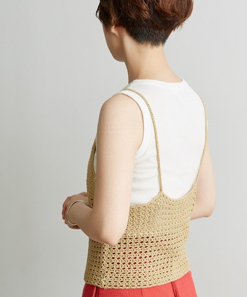 nitca（ニトカ）の「Linen手編みかぎ針ニットキャミ（キャミソール・レディース・ベージュ/パープル/ブラック・FREE）」の18枚目の写真