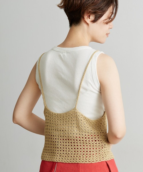 nitca（ニトカ）の「Linen手編みかぎ針ニットキャミ（キャミソール・レディース・ベージュ/パープル/ブラック・FREE）」の19枚目の写真