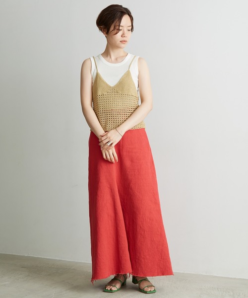 nitca（ニトカ）の「Linen手編みかぎ針ニットキャミ（キャミソール・レディース・ベージュ/パープル/ブラック・FREE）」の20枚目の写真