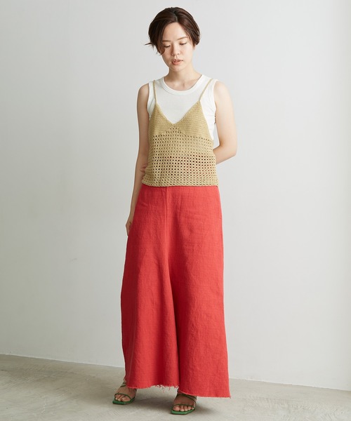 nitca（ニトカ）の「Linen手編みかぎ針ニットキャミ（キャミソール・レディース・ベージュ/パープル/ブラック・FREE）」の21枚目の写真