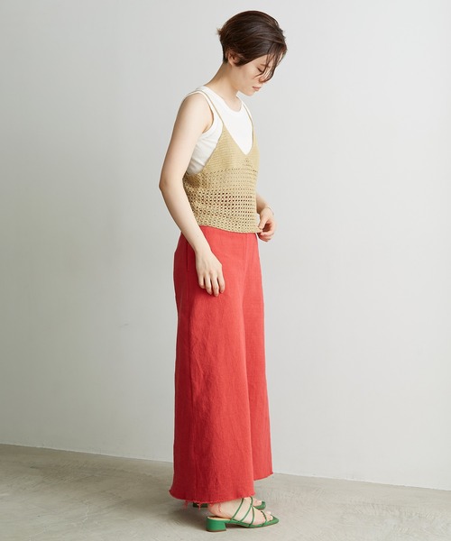 nitca（ニトカ）の「Linen手編みかぎ針ニットキャミ（キャミソール・レディース・ベージュ/パープル/ブラック・FREE）」の22枚目の写真