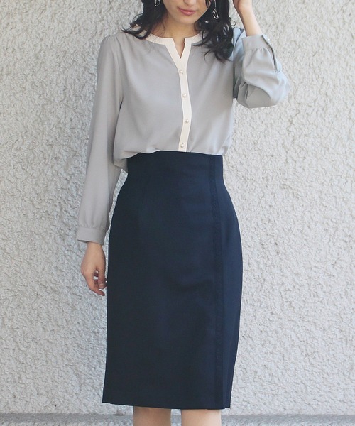 TRUDEA(トルディア)の「レーステープタイトスカート(スカート・レディース・ベージュ/ネイビー/カーキ・SMALL/LARGE/MEDIUM)」の17枚目の写真