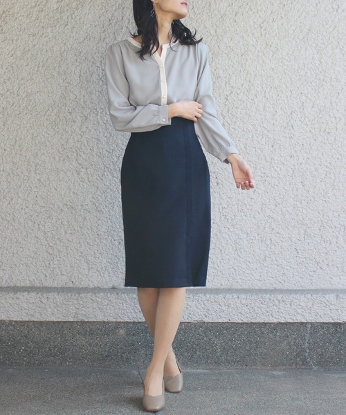 TRUDEA(トルディア)の「レーステープタイトスカート(スカート・レディース・ベージュ/ネイビー/カーキ・SMALL/LARGE/MEDIUM)」の18枚目の写真