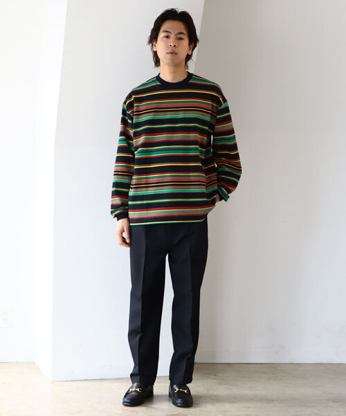 BEAMS（ビームス）の「BEAMS / イージー グラデーション ボーダー カットソー（Tシャツ/カットソー・メンズ・ブラック/ベージュ/グレー・SMALL/MEDIUM/LARGE/X-LARGE）」の14枚目の写真