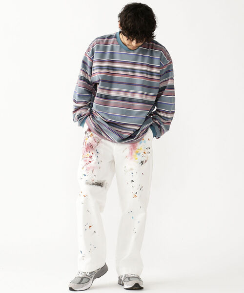 BEAMS（ビームス）の「BEAMS / イージー グラデーション ボーダー カットソー（Tシャツ/カットソー・メンズ・ブラック/ベージュ/グレー・SMALL/MEDIUM/LARGE/X-LARGE）」の15枚目の写真