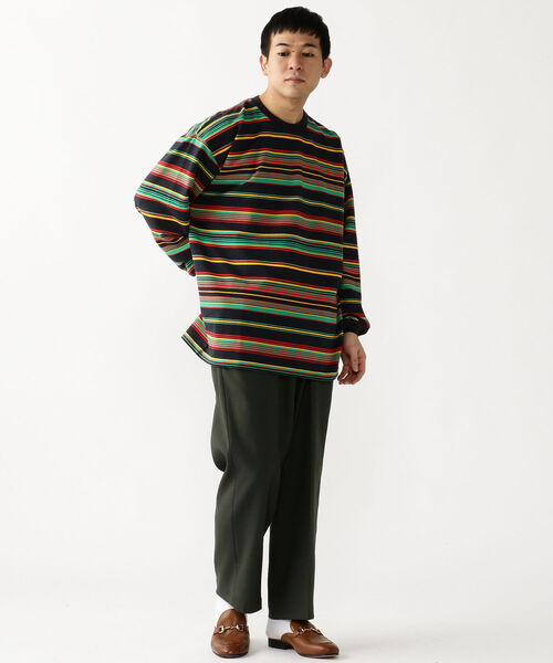 BEAMS（ビームス）の「BEAMS / イージー グラデーション ボーダー カットソー（Tシャツ/カットソー・メンズ・ブラック/ベージュ/グレー・SMALL/MEDIUM/LARGE/X-LARGE）」の16枚目の写真
