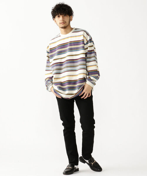 BEAMS（ビームス）の「BEAMS / イージー グラデーション ボーダー カットソー（Tシャツ/カットソー・メンズ・ブラック/ベージュ/グレー・SMALL/MEDIUM/LARGE/X-LARGE）」の17枚目の写真