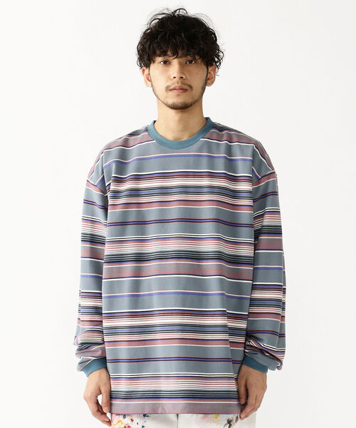 BEAMS（ビームス）の「BEAMS / イージー グラデーション ボーダー カットソー（Tシャツ/カットソー・メンズ・ブラック/ベージュ/グレー・SMALL/MEDIUM/LARGE/X-LARGE）」の19枚目の写真