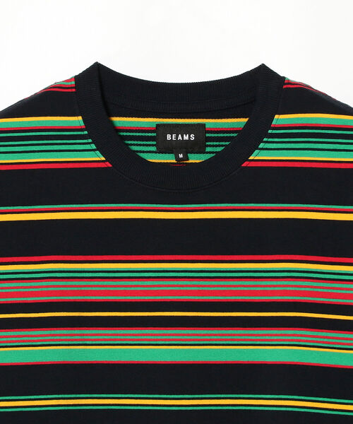 BEAMS（ビームス）の「BEAMS / イージー グラデーション ボーダー カットソー（Tシャツ/カットソー・メンズ・ブラック/ベージュ/グレー・SMALL/MEDIUM/LARGE/X-LARGE）」の8枚目の写真