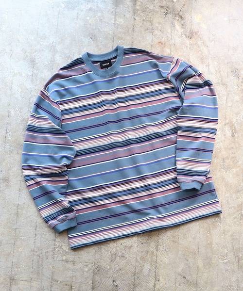 BEAMS（ビームス）の「BEAMS / イージー グラデーション ボーダー カットソー（Tシャツ/カットソー・メンズ・ブラック/ベージュ/グレー・SMALL/MEDIUM/LARGE/X-LARGE）」の2枚目の写真