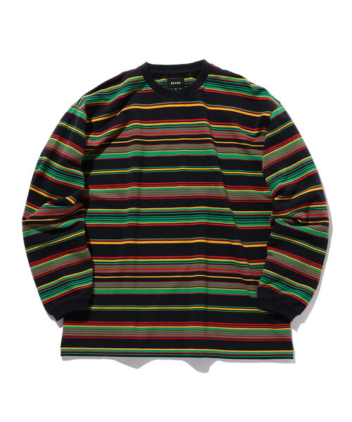 BEAMS（ビームス）の「BEAMS / イージー グラデーション ボーダー カットソー（Tシャツ/カットソー・メンズ・ブラック/ベージュ/グレー・SMALL/MEDIUM/LARGE/X-LARGE）」の4枚目の写真