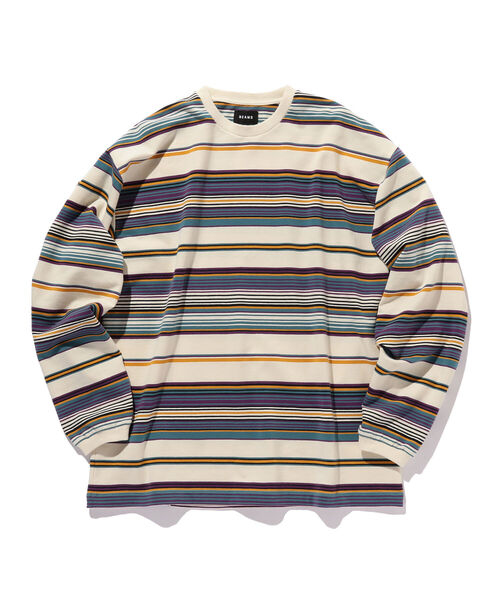 BEAMS（ビームス）の「BEAMS / イージー グラデーション ボーダー カットソー（Tシャツ/カットソー・メンズ・ブラック/ベージュ/グレー・SMALL/MEDIUM/LARGE/X-LARGE）」の6枚目の写真
