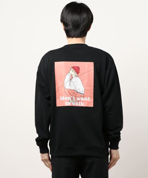 9090 オーバーサイズトレーナー バックロゴ アニメプリント 肉厚 ゆったり 9090 オーバーサイズトレーナー バックロゴ アニメプリント 肉厚