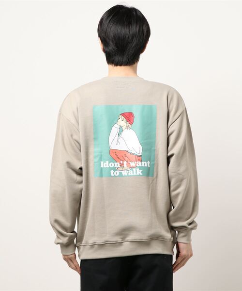 SPINNS（スピンズ）の「【ゆったりオーバーサイズ】GIRLイラストバックプリントプルオーバースウェット（スウェット・メンズ・ホワイト/ブラック/ベージュ/ピンク/ブルー/グリーン/ホワイト系その他/ブラック系その他/ベージュ系その他/グリーン系その他/ブルー系その他/ピンク系その他・ONESIZE）」の20枚目の写真