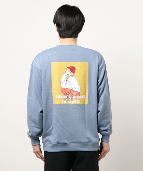 SPINNS（スピンズ）の「【ゆったりオーバーサイズ】GIRLイラストバックプリントプルオーバースウェット（スウェット・メンズ・ホワイト/ブラック/ベージュ/ピンク/ブルー/グリーン/ホワイト系その他/ブラック系その他/ベージュ系その他/グリーン系その他/ブルー系その他/ピンク系その他・ONESIZE）」の21枚目の写真