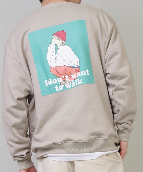 SPINNS（スピンズ）の「【ゆったりオーバーサイズ】GIRLイラストバックプリントプルオーバースウェット（スウェット・メンズ・ホワイト/ブラック/ベージュ/ピンク/ブルー/グリーン/ホワイト系その他/ブラック系その他/ベージュ系その他/グリーン系その他/ブルー系その他/ピンク系その他・ONESIZE）」の5枚目の写真