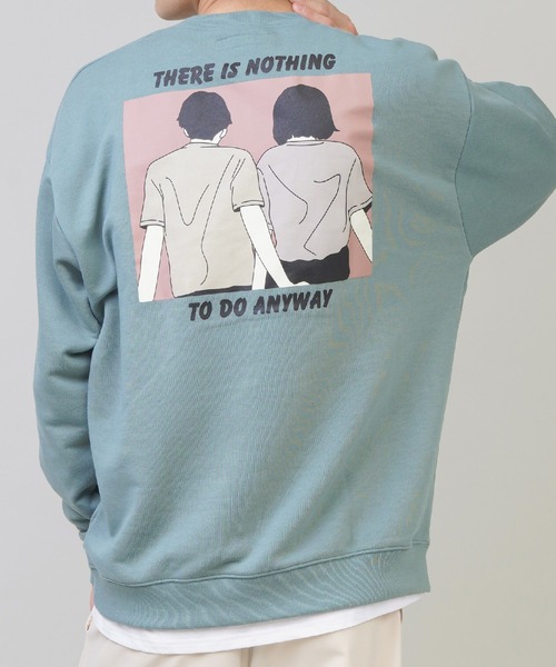 SPINNS（スピンズ）の「【ゆったりオーバーサイズ】GIRLイラストバックプリントプルオーバースウェット（スウェット・メンズ・ホワイト/ブラック/ベージュ/ピンク/ブルー/グリーン/ホワイト系その他/ブラック系その他/ベージュ系その他/グリーン系その他/ブルー系その他/ピンク系その他・ONESIZE）」の8枚目の写真