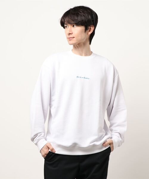 SPINNS（スピンズ）の「【ゆったりオーバーサイズ】GIRLイラストバックプリントプルオーバースウェット（スウェット・メンズ・ホワイト/ブラック/ベージュ/ピンク/ブルー/グリーン/ホワイト系その他/ブラック系その他/ベージュ系その他/グリーン系その他/ブルー系その他/ピンク系その他・ONESIZE）」の13枚目の写真