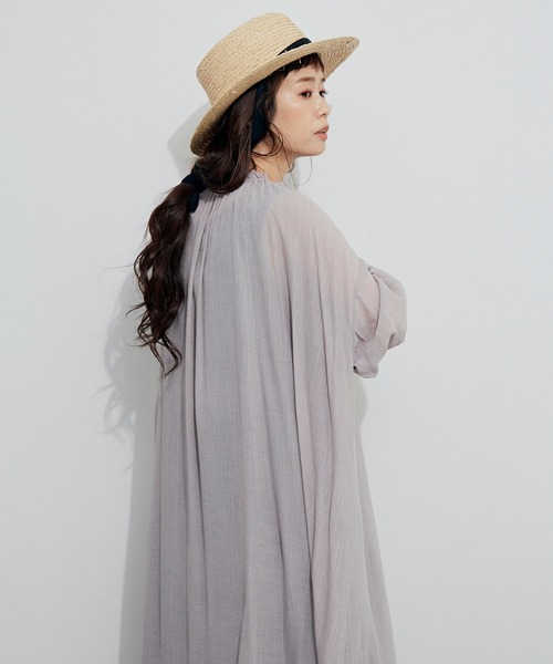 Libra Cue（リブラ キュー）の「シフォン楊柳シアーワンピース（ワンピース・レディース・ホワイト/ブラック/ピンクベージュ・FREE）」の19枚目の写真